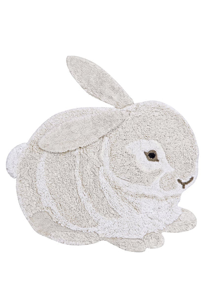Organic Cotton Washable Animal Rug Bunny