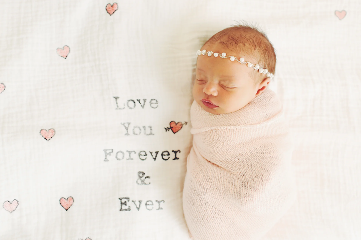 Love You Forever and Ever Organic Swaddle Blanket