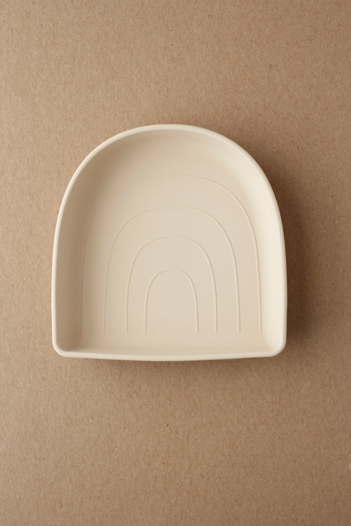 Rainbow Silicone Suction Plate - Creme