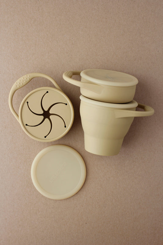 Foldable Silicone Snack Cup - Khaki