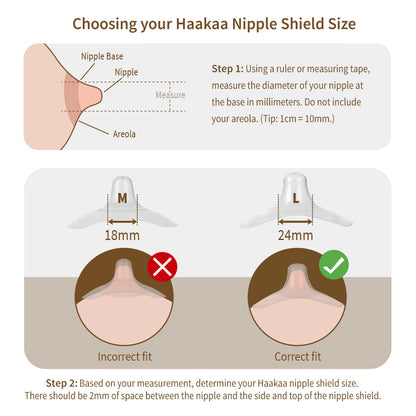 Haakaa Silicone Nipple Shields 2-pk (24 mm)