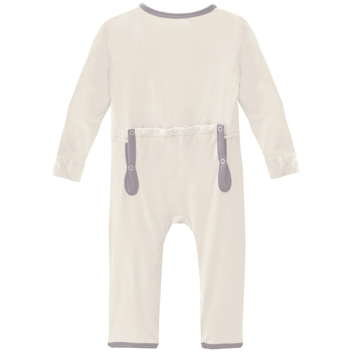 Coverall with 2 Way Zipper in Natural with Feather