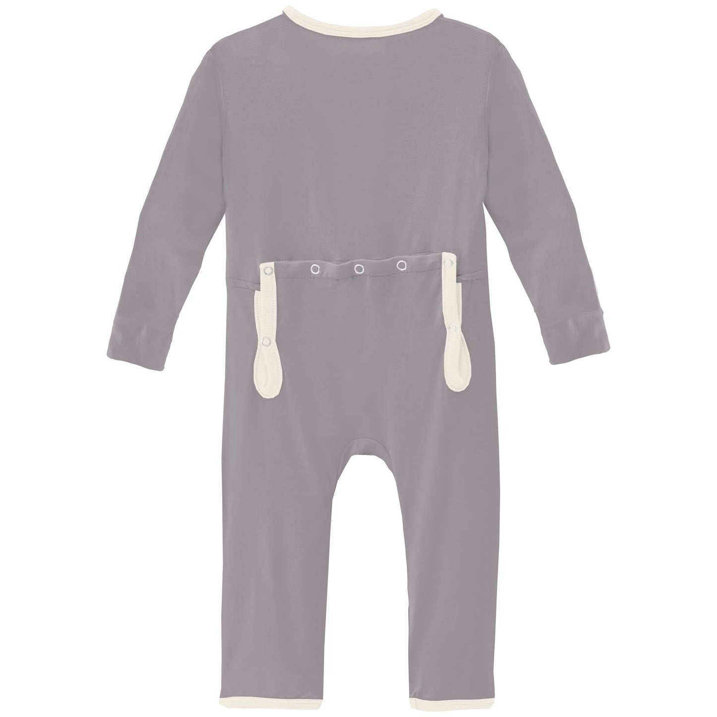 Coverall with 2 Way Zipper in Feather with Natural