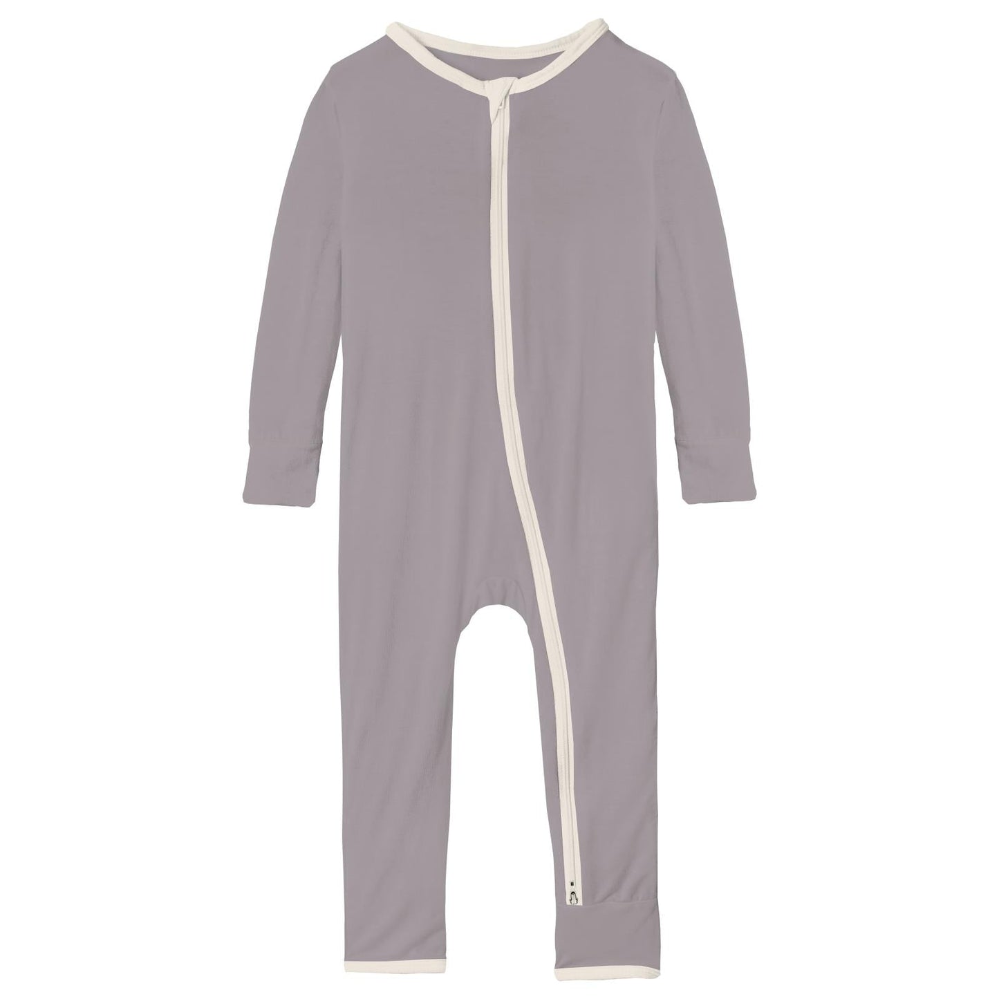 Coverall with 2 Way Zipper in Feather with Natural