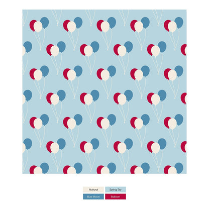 Print Short Sleeve Pajama Set in Spring Sky Birthday