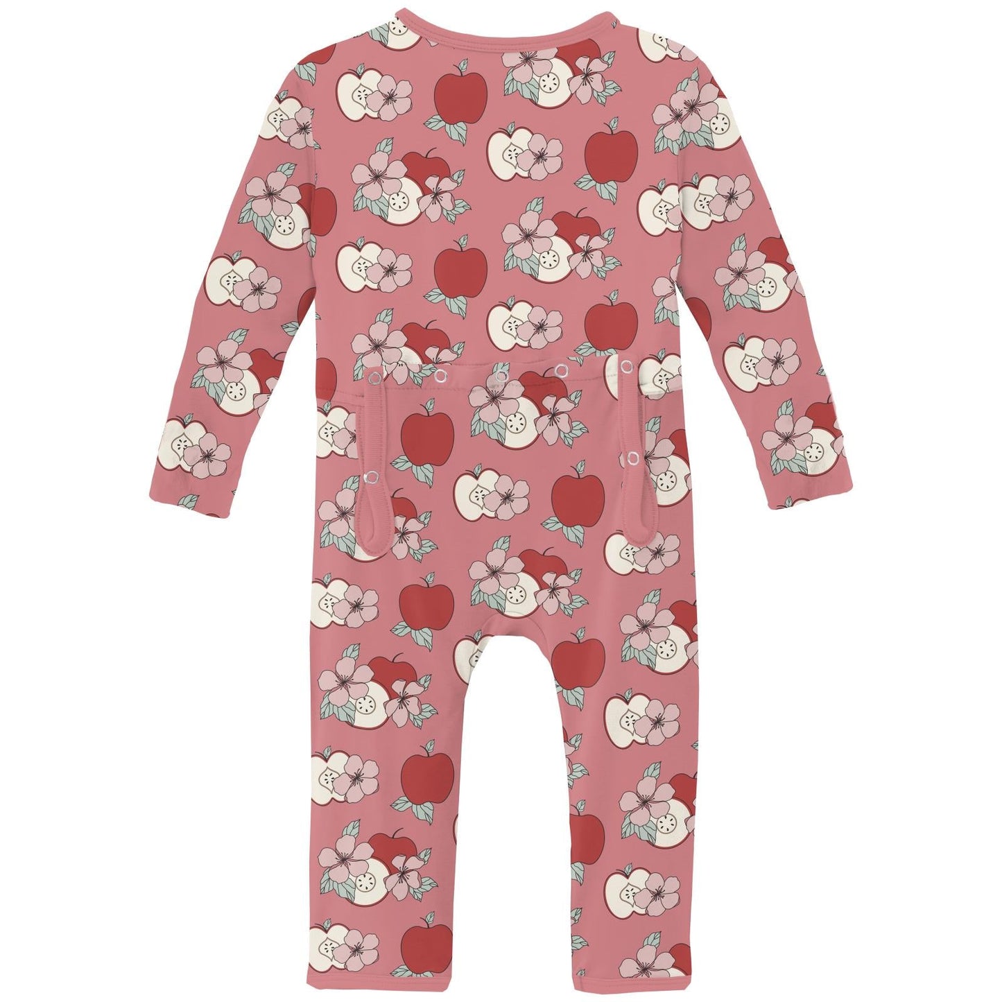 Print Coverall with 2 Way Zipper in Desert Rose Apple Picking