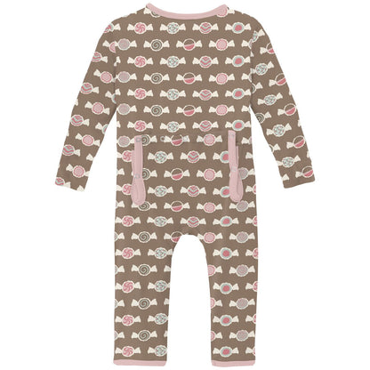 Print Coverall with 2 Way Zipper in Portabella Saltwater Taffy