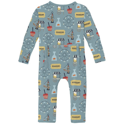 Print Coverall with 2 Way Zipper in Stormy Sea Fall Fair