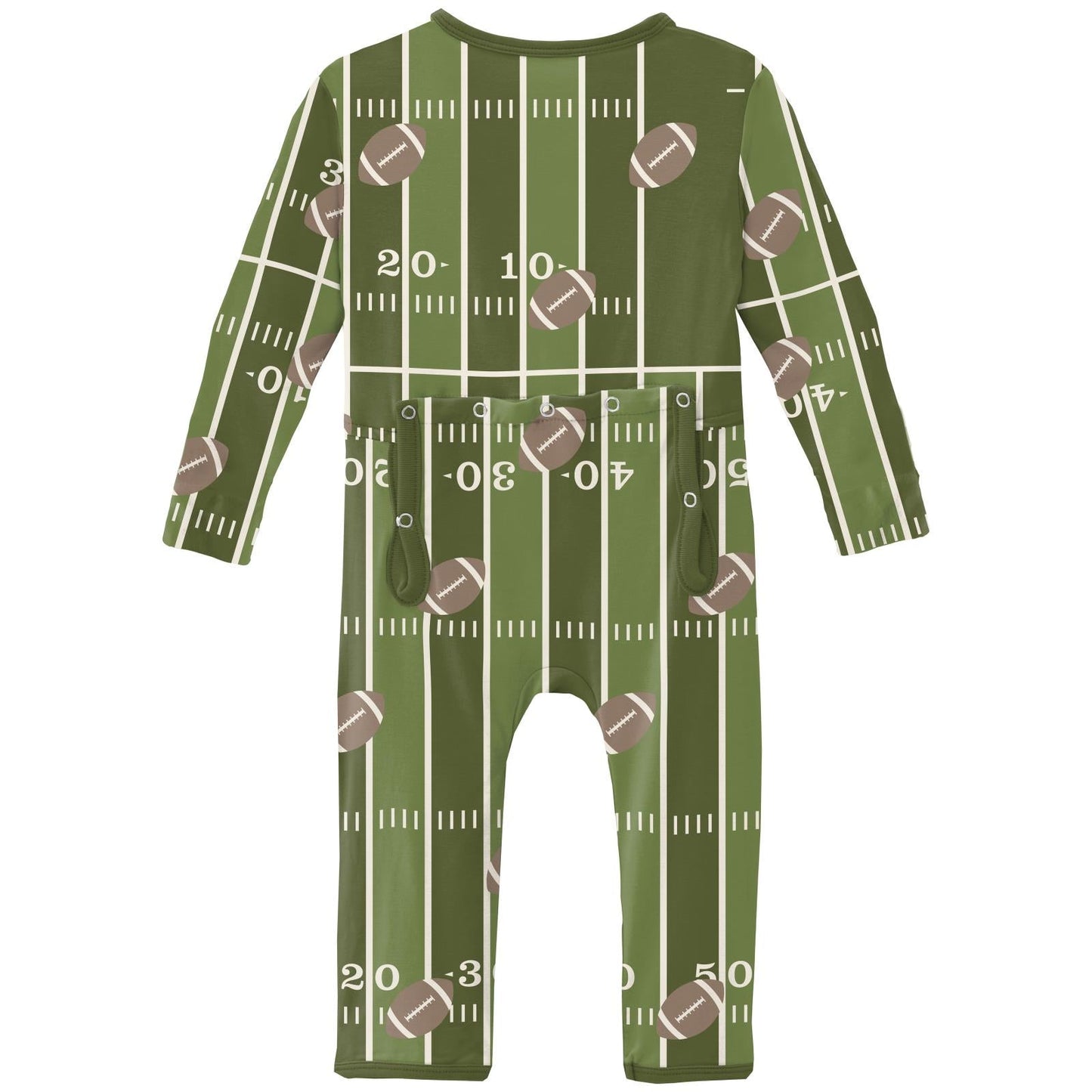 Print Coverall with 2 Way Zipper in Pesto Football