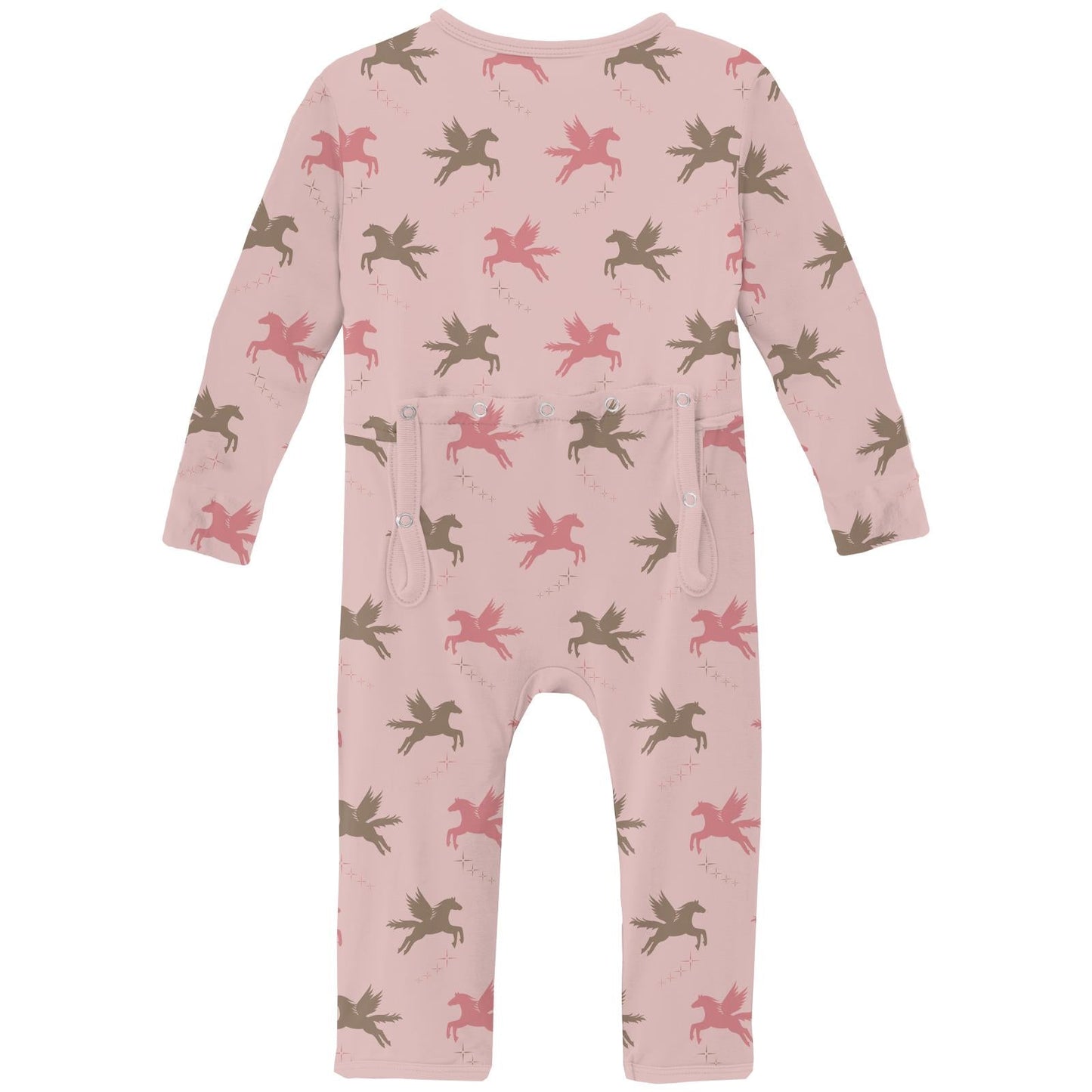 Print Coverall with 2 Way Zipper in Baby Rose Pegasus