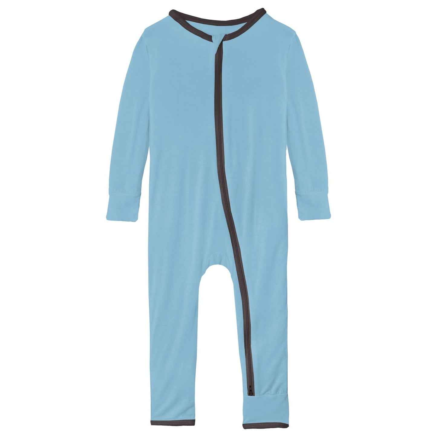 Applique Coverall with 2 Way Zipper in Seaside Blue Dog