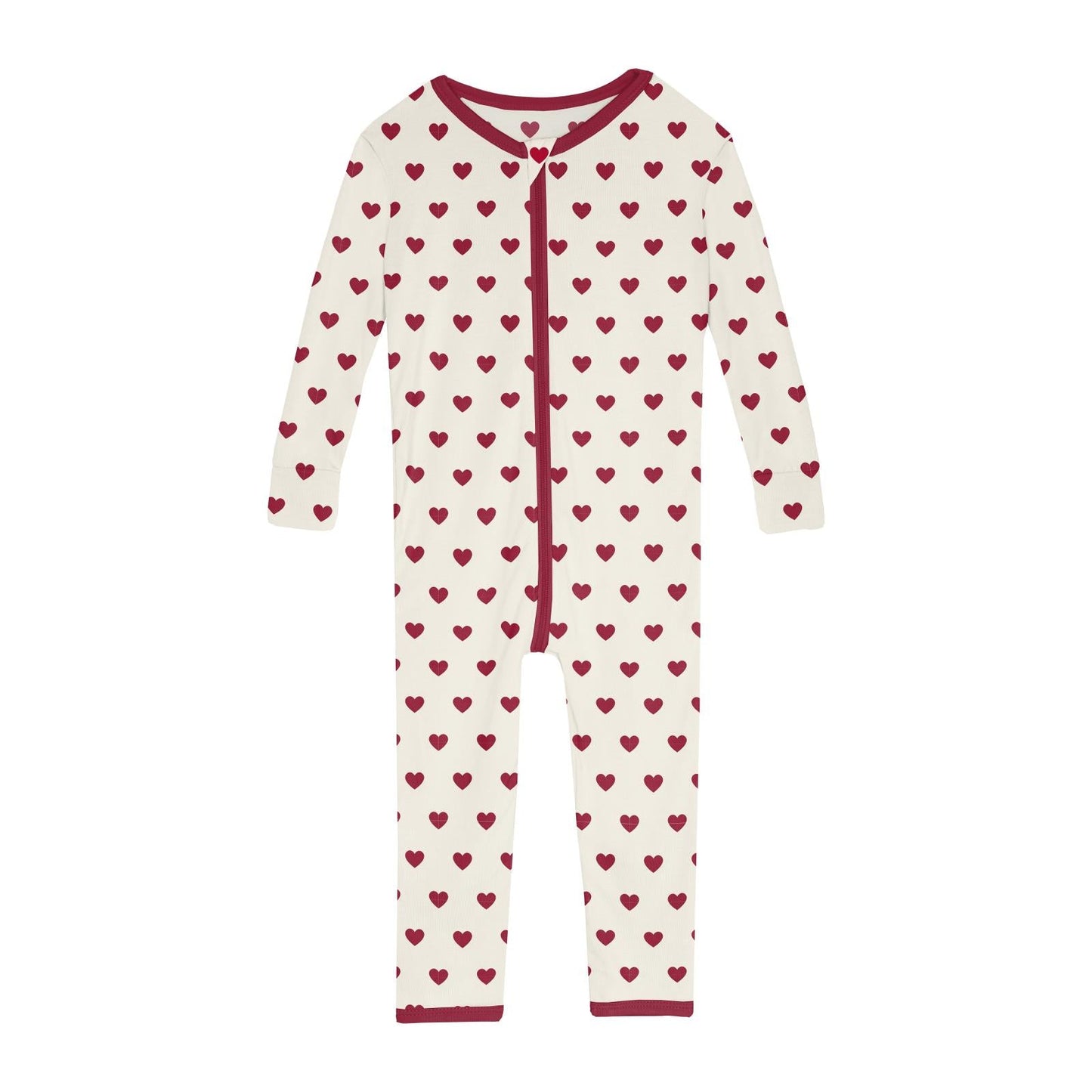 Print Convertible Sleeper with Zipper in Natural Hearts