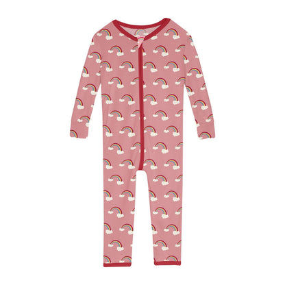 Print Convertible Sleeper with Zipper in Strawberry Rainbows