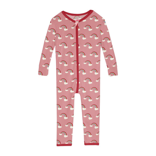 Print Convertible Sleeper with Zipper in Strawberry Rainbows