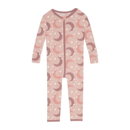 Print Convertible Sleeper with Zipper in Peach Blossom Moon and Stars