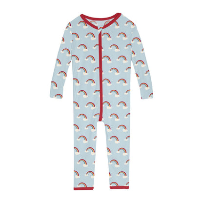 Print Convertible Sleeper with Zipper in Spring Sky Rainbows