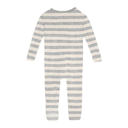 Print Convertible Sleeper with Zipper in Heathered Mist Sweet Stripe