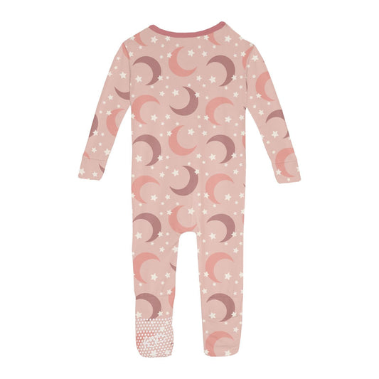 Print Convertible Sleeper with Zipper in Peach Blossom Moon and Stars