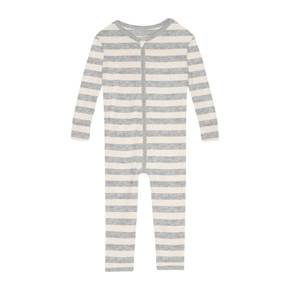 Print Convertible Sleeper with Zipper in Heathered Mist Sweet Stripe