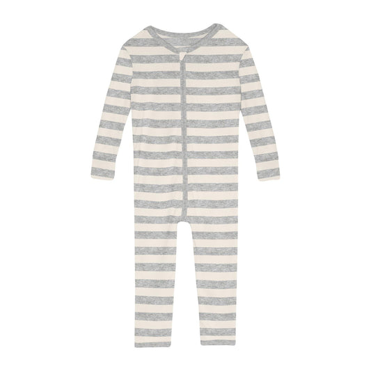 Print Convertible Sleeper with Zipper in Heathered Mist Sweet Stripe