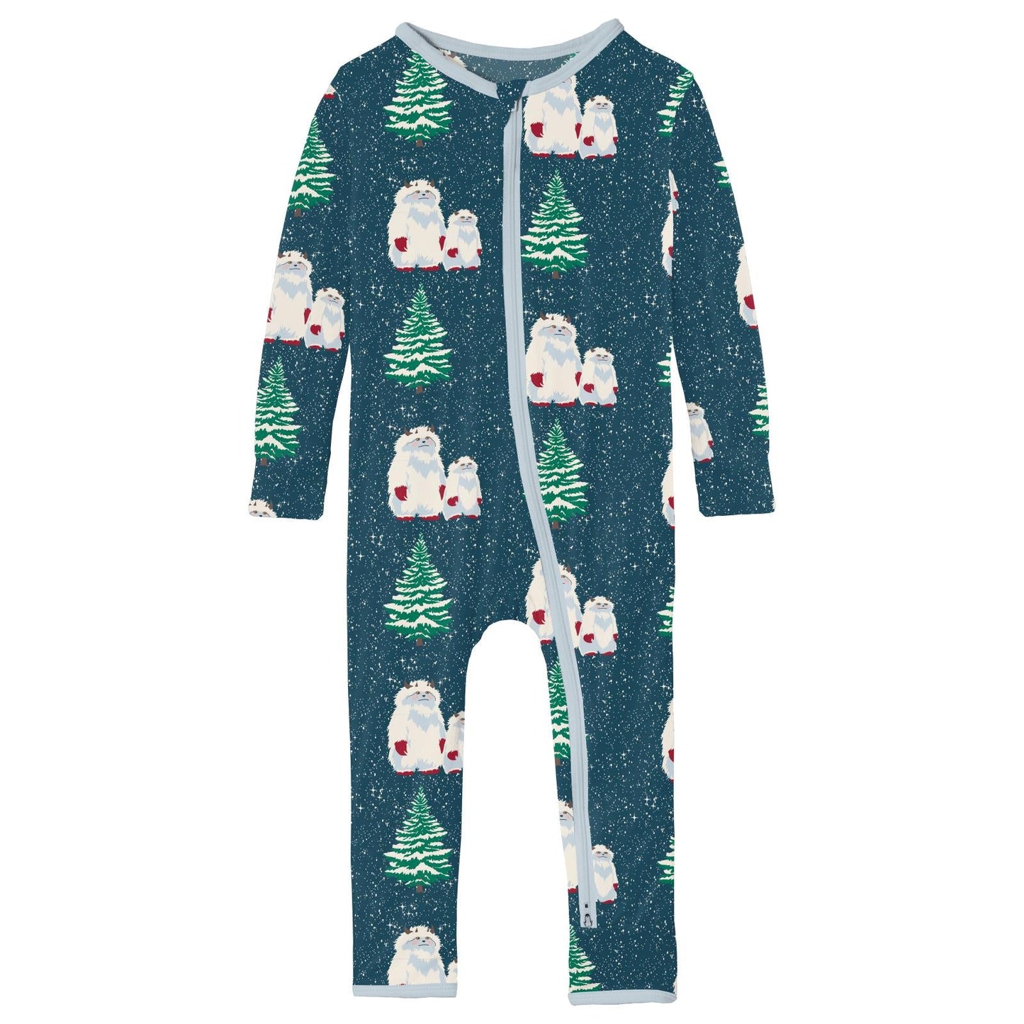 Print Coverall with 2 Way Zipper in Peacock Yeti