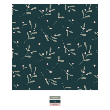 Print Coverall with 2 Way Zipper in Pine Mistletoe