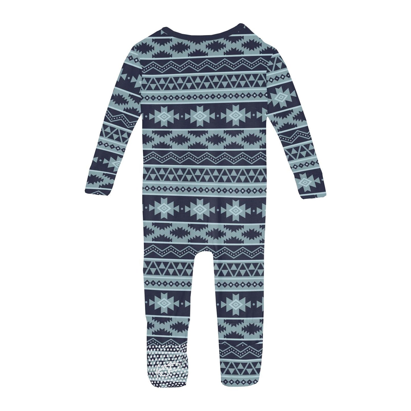 Print Convertible Coverall in Peacoat Mayan Print