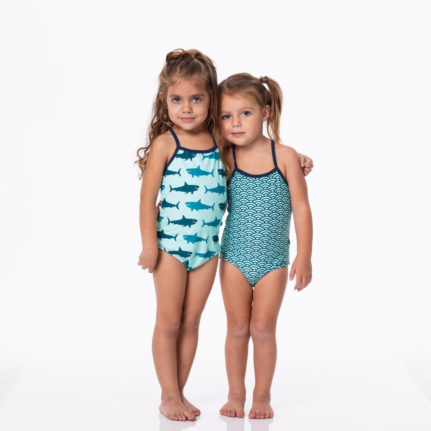 Print One-Piece Bathing Suit in Summer Sky Waves