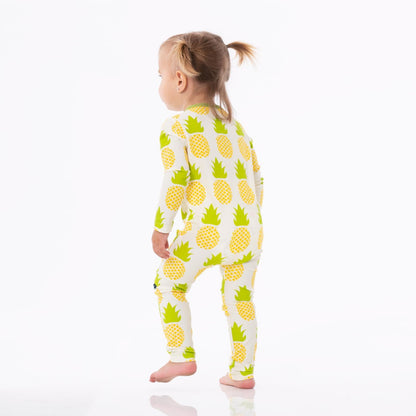 Print Swim Coverall in Natural Pineapple