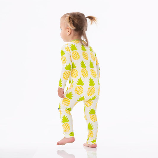 Print Swim Coverall in Natural Pineapple