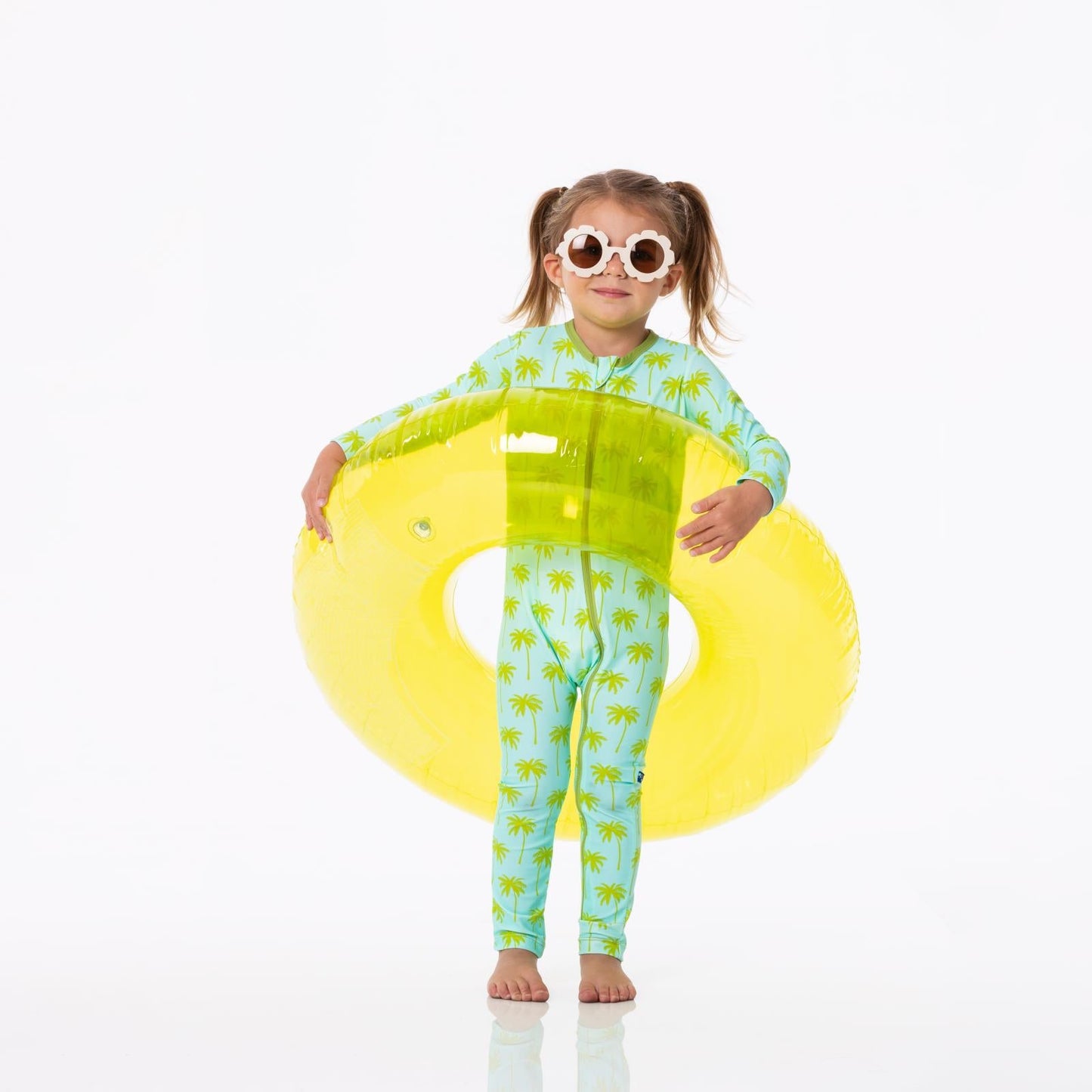 Print Swim Coverall in Summer Sky Palm Trees