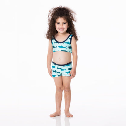 Print 2-Piece Sport Bathing Suit in Summer Sky Megalodon