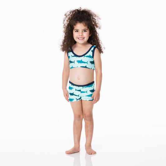 Print 2-Piece Sport Bathing Suit in Summer Sky Megalodon
