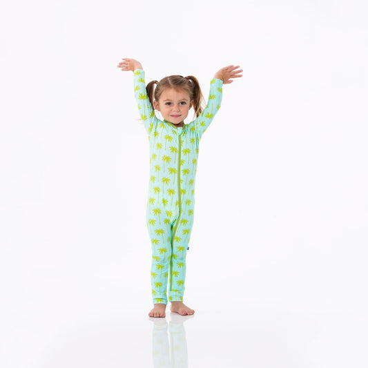 Print Swim Coverall in Summer Sky Palm Trees