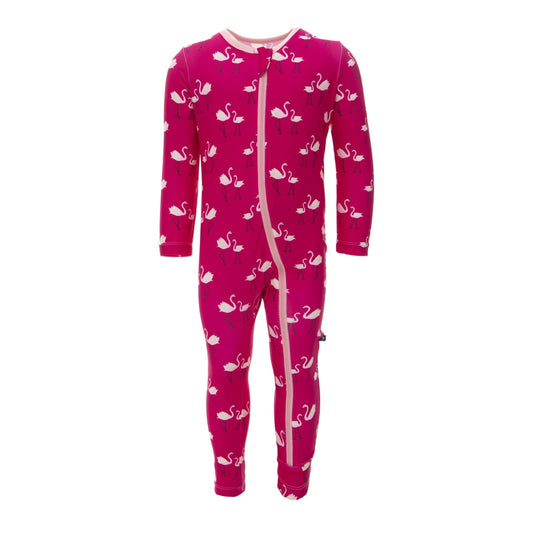 Print Swim Coverall in Calypso Flamingos