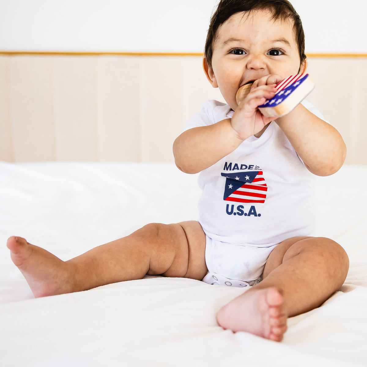 100% Airlume Combed, Ring-Spun Cotton Onesie  - Made in the USA (Size 3-6 mo)