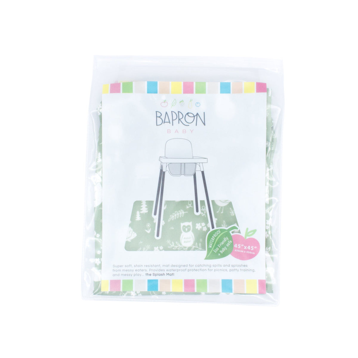 Forest Friends Splash Mat - A Waterproof Catch-All for Highchair Spills and More!