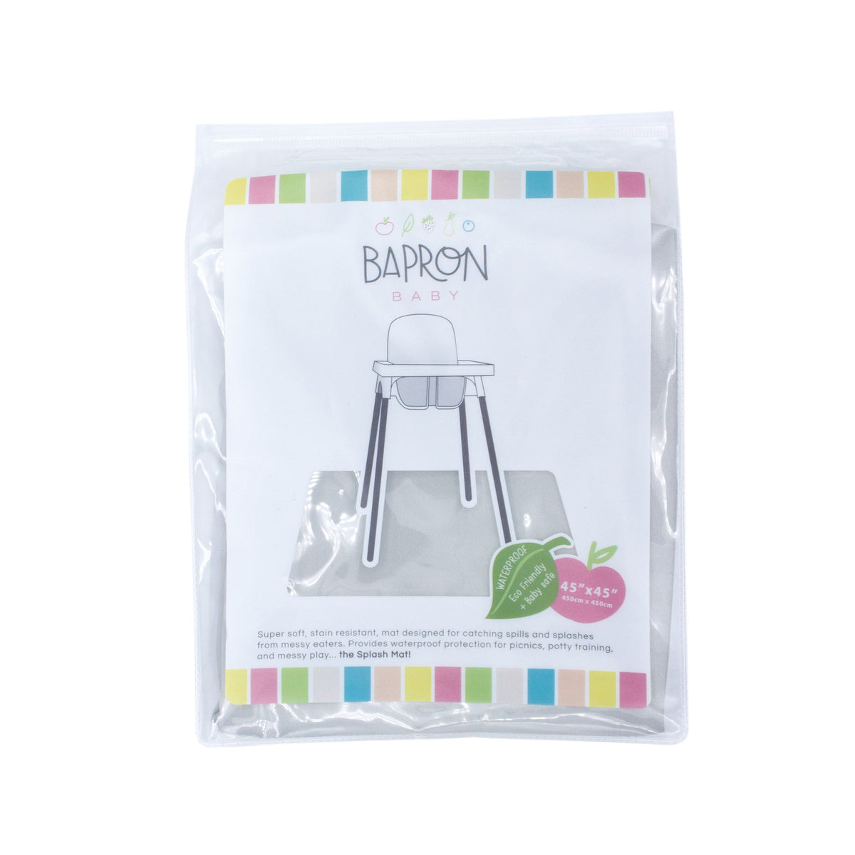 Solid Light Gray Minimalist Splash Mat - A Waterproof Catch-All for Highchair Spills and More!