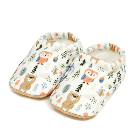 Ella Bonna Non-Slip Sole Forest Animals Patterned Baby Booties, Home Boot Slippers Nursery Shoes