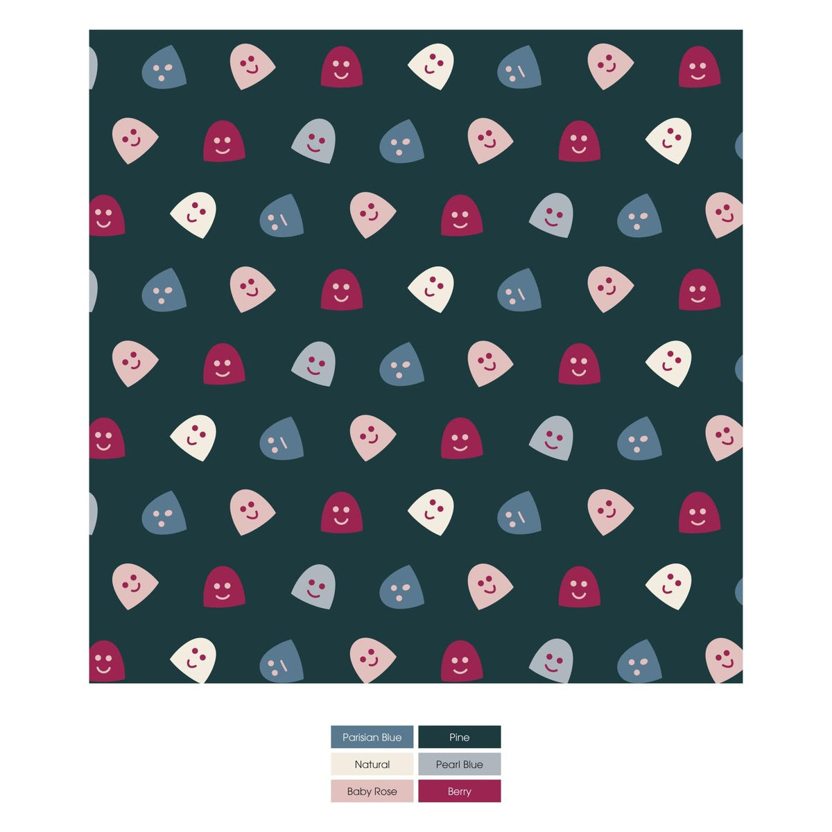 Print Fleece Kangaroo Pocket Pullover in Pine Happy Gumdrops