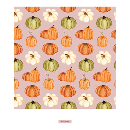 Print Coverall with 2 Way Zipper in Baby Rose Pumpkin Patch