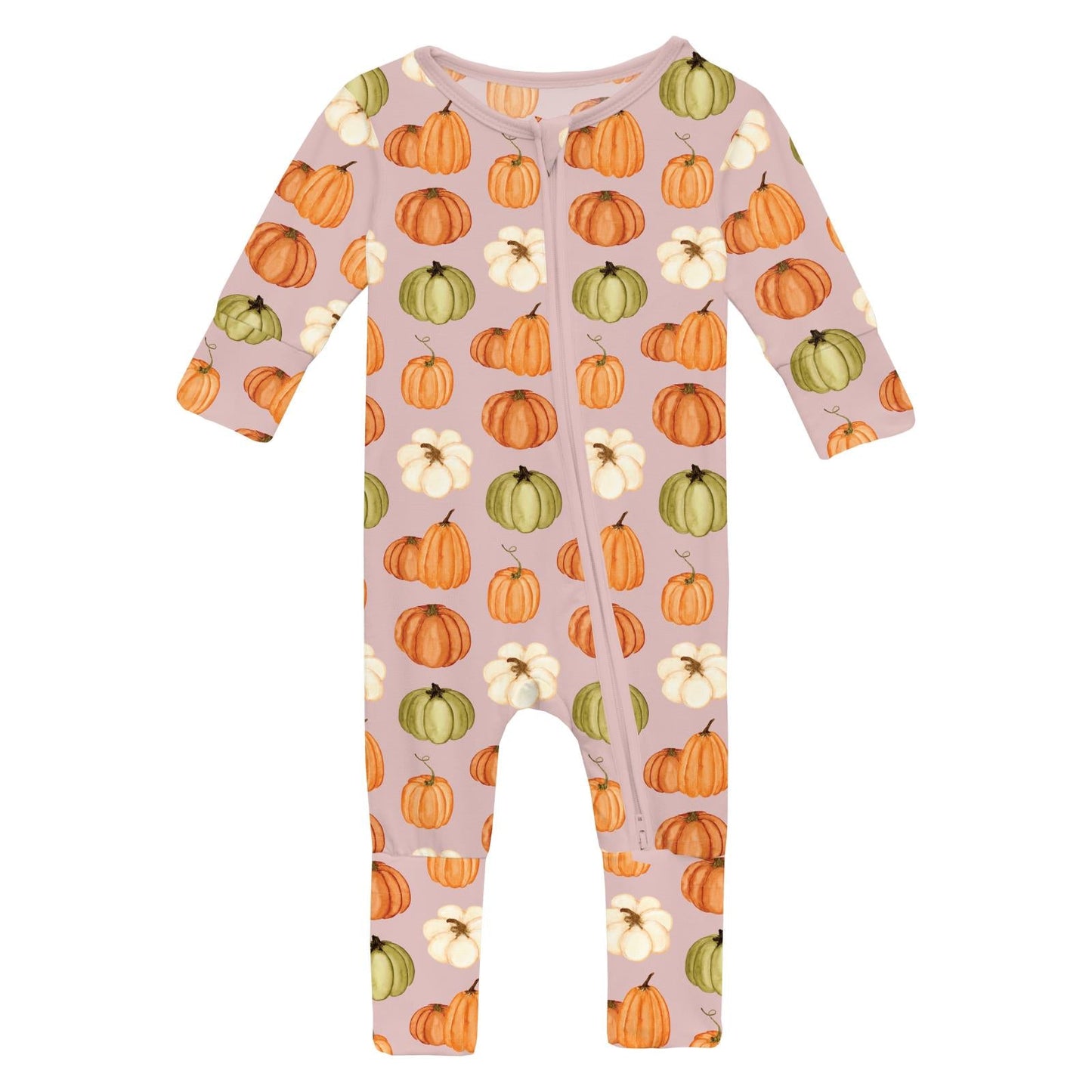 Print Convertible Coverall in Baby Rose Pumpkin Patch