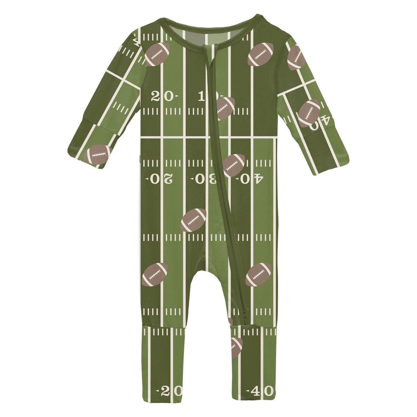 Print Convertible Coverall in Pesto Football