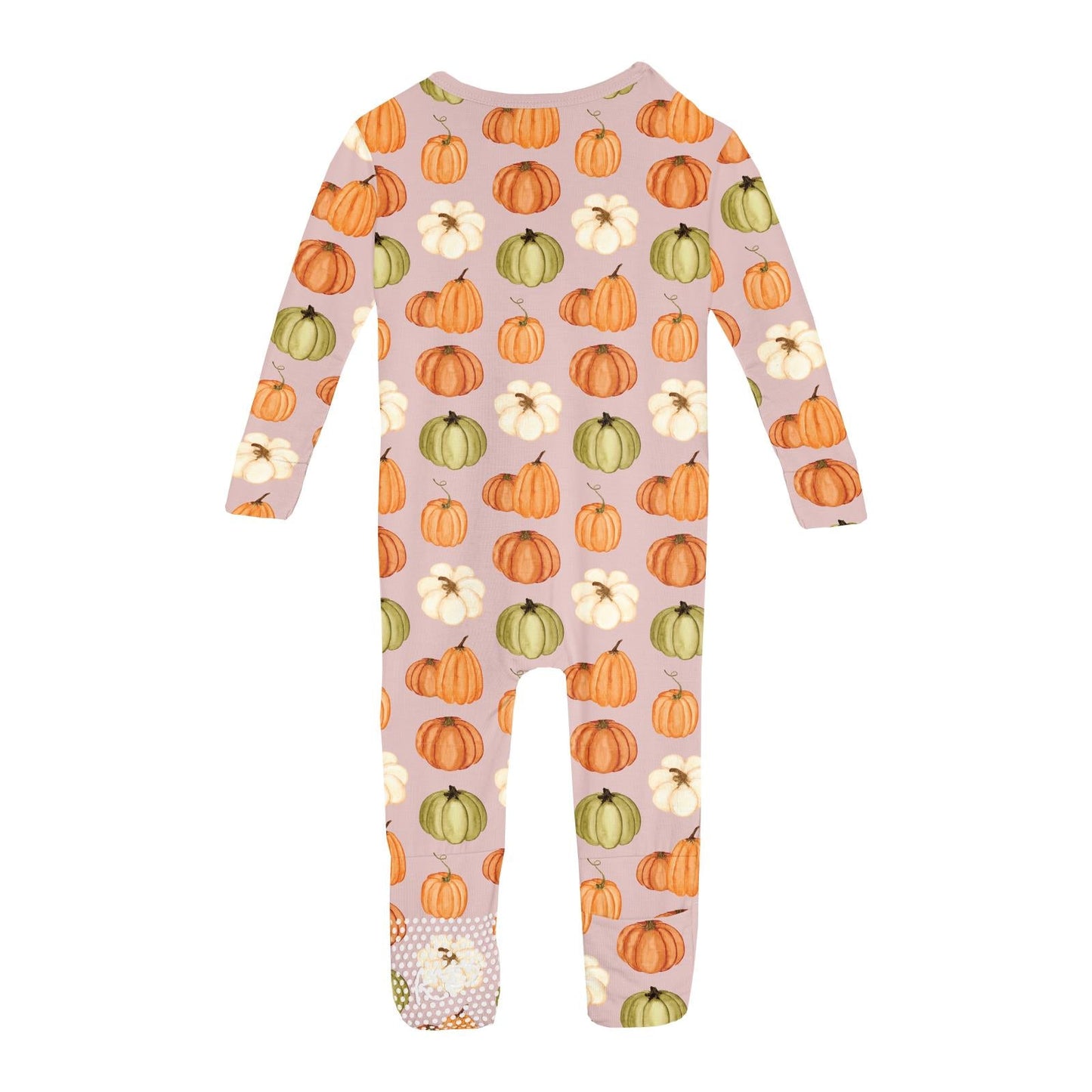 Print Convertible Coverall in Baby Rose Pumpkin Patch