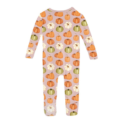 Print Convertible Coverall in Baby Rose Pumpkin Patch