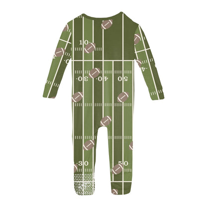 Print Convertible Coverall in Pesto Football