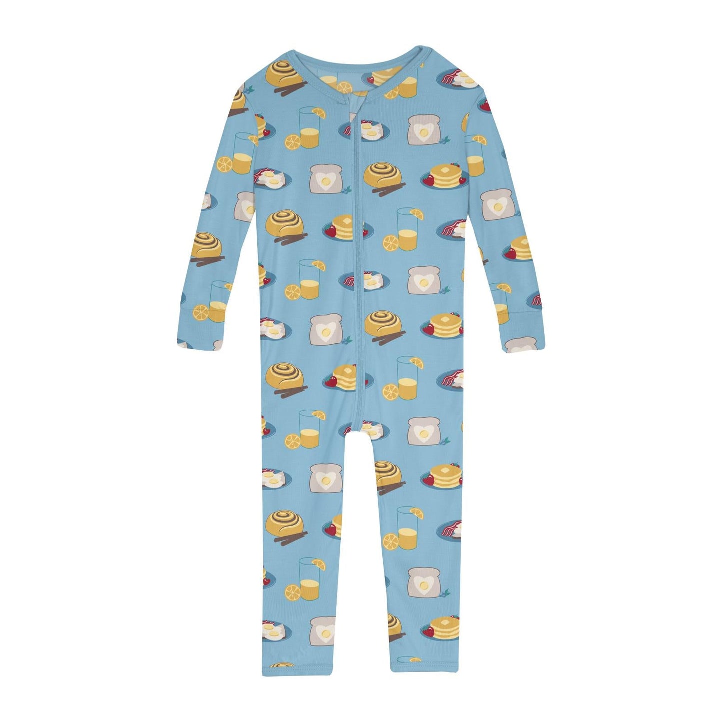 Print Convertible Sleeper with Zipper in Seaside Blue Breakfast in Bed