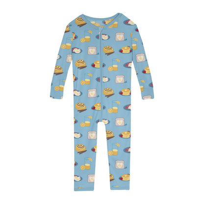 Print Convertible Sleeper with Zipper in Seaside Blue Breakfast in Bed