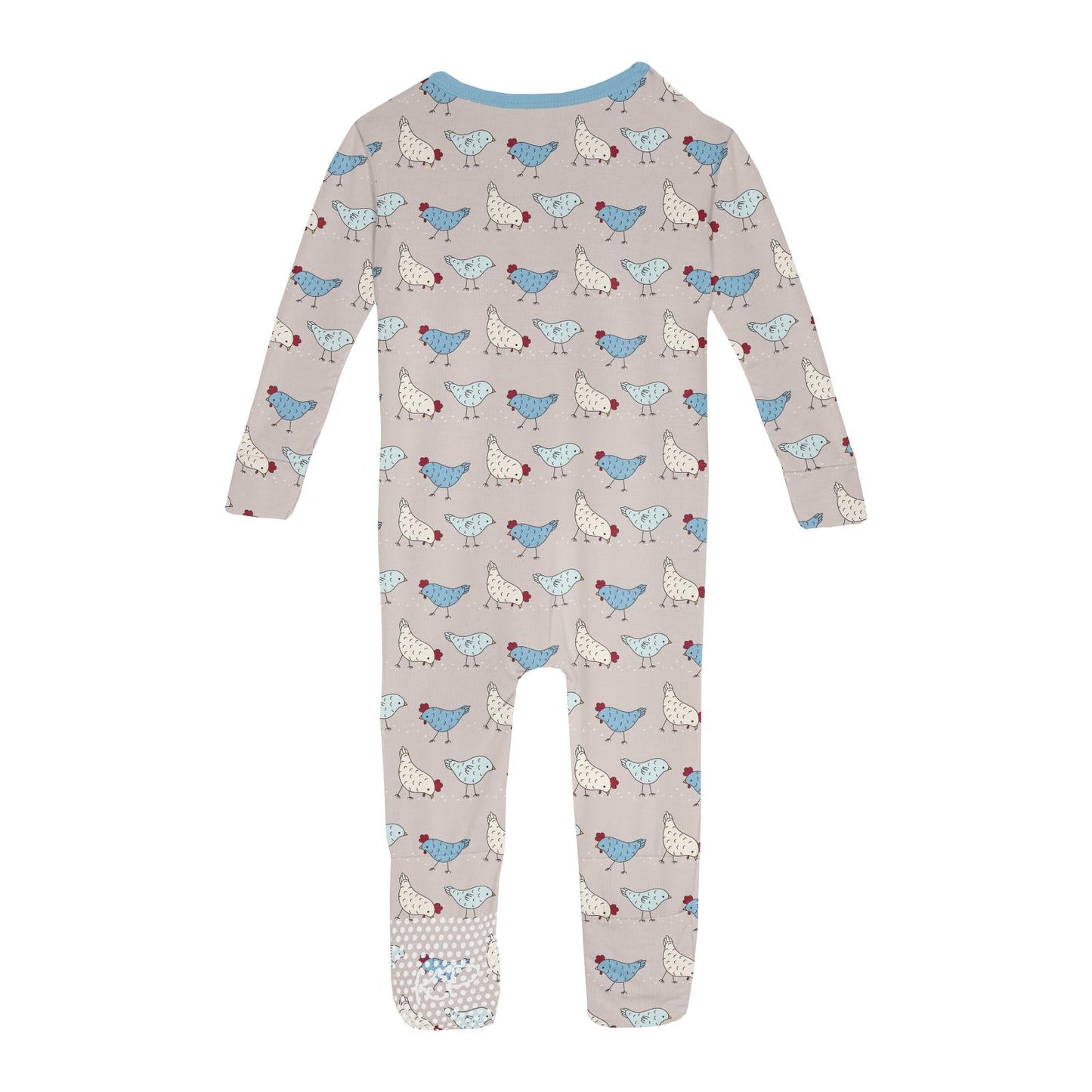 Print Convertible Sleeper with Zipper in Latte Chickens