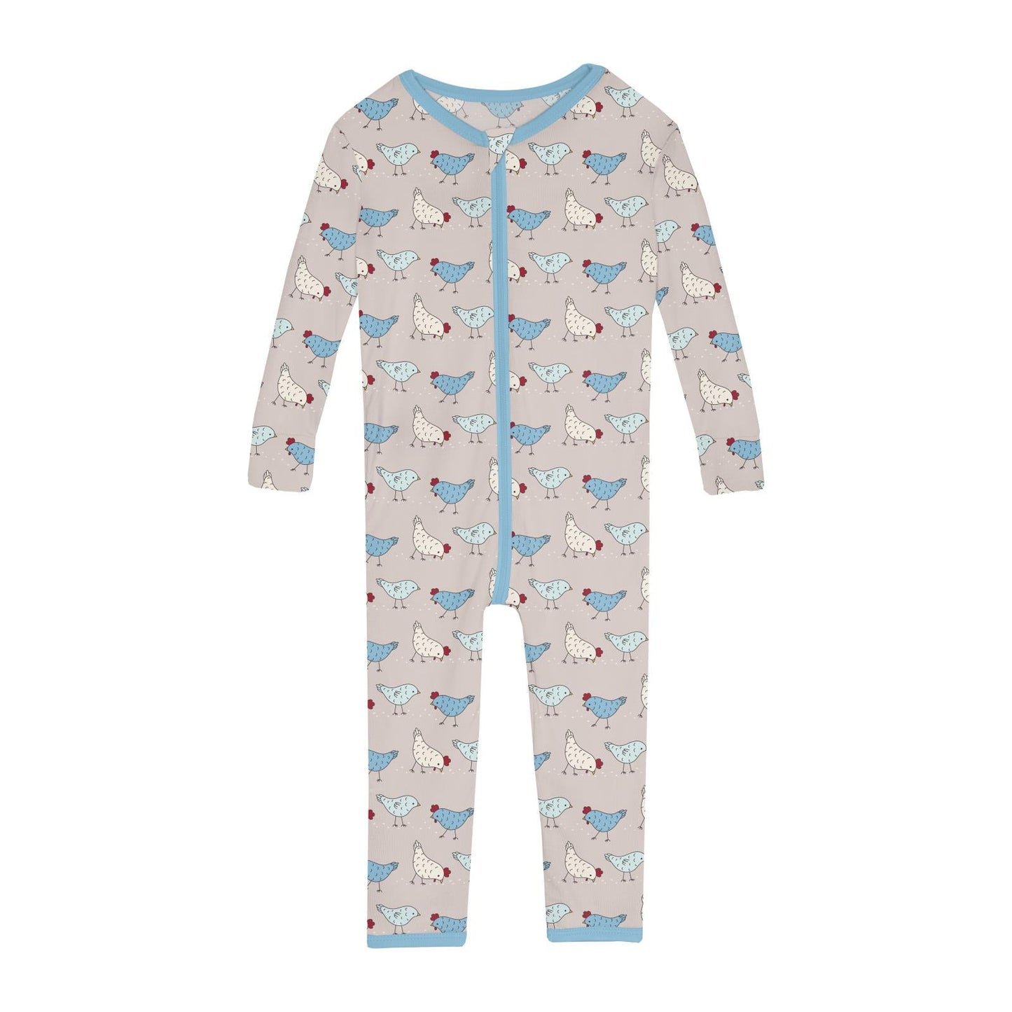 Print Convertible Sleeper with Zipper in Latte Chickens